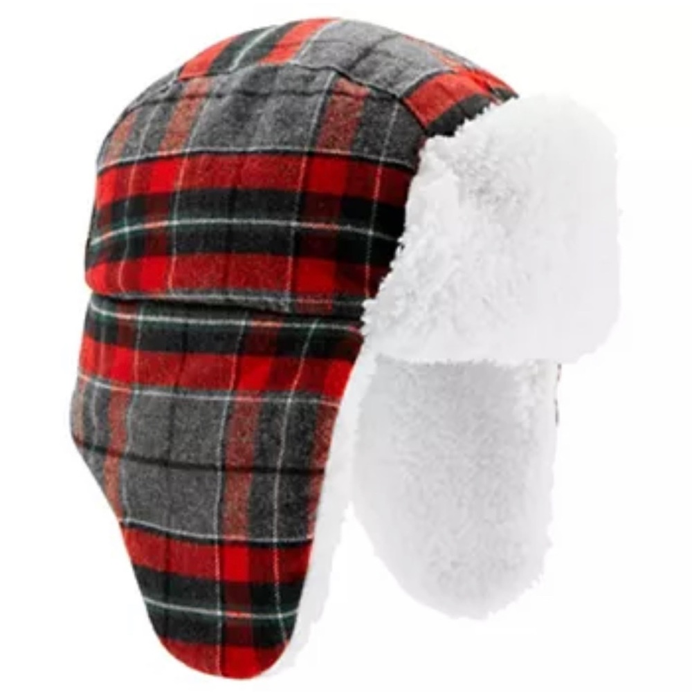 Baby Carter's Plaid Sherpa Trapper‎ Hat 12-24M